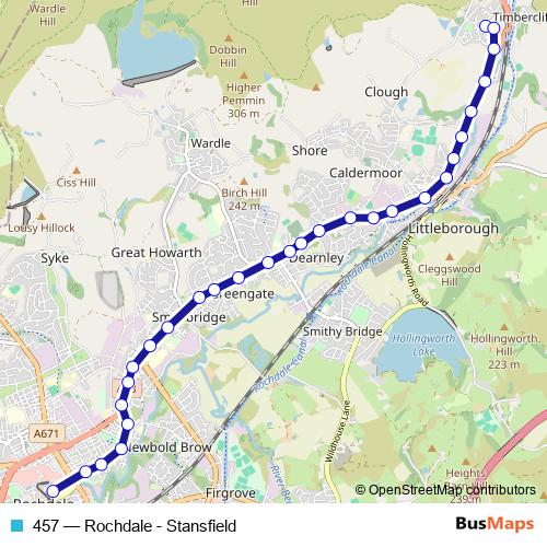 457 bus Line Map
