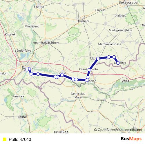 Pótló 37040 bus Line Map
