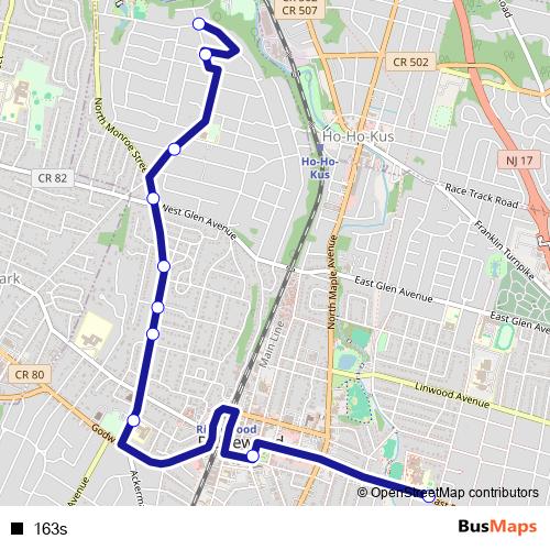163s bus Line Map