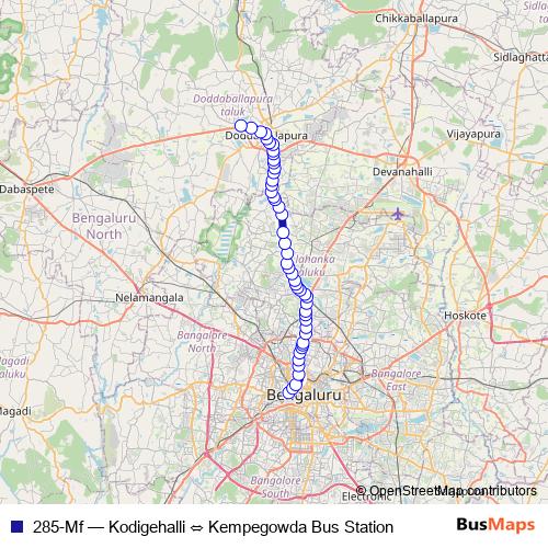 285-Mf bus Line Map