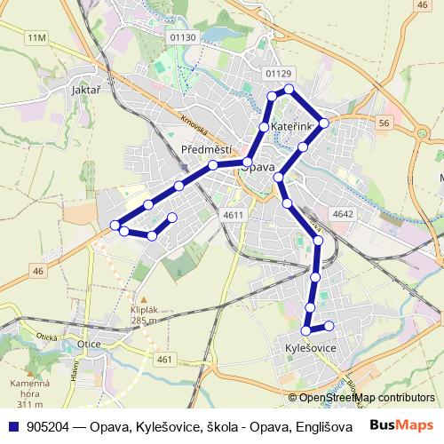 905204 trolleybus Line Map