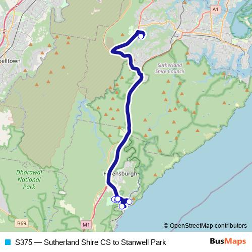 S375 bus Line Map