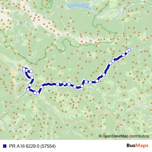 PR A18 6229 0 (57554) bus Line Map