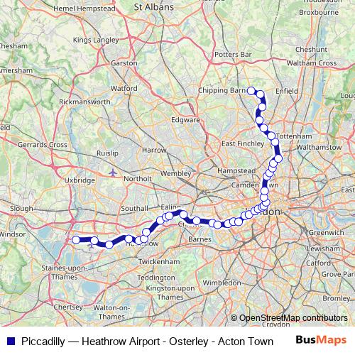 Piccadilly metro Line Map