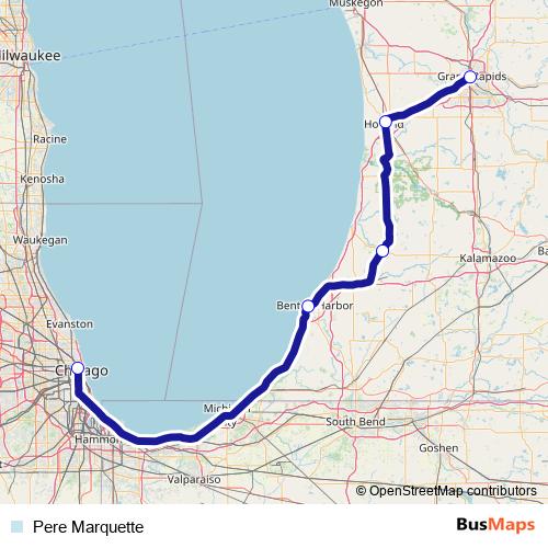 Pere Marquette rail Line Map