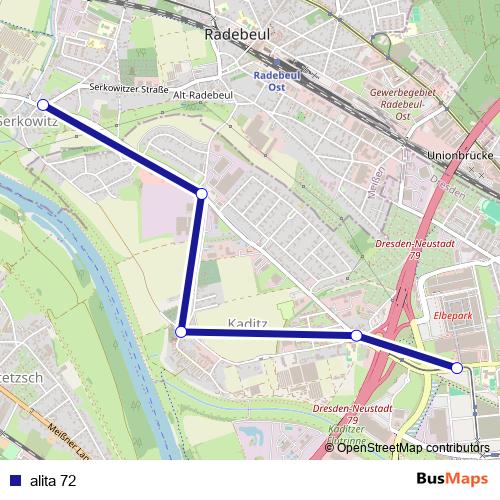 alita 72 bus Line Map