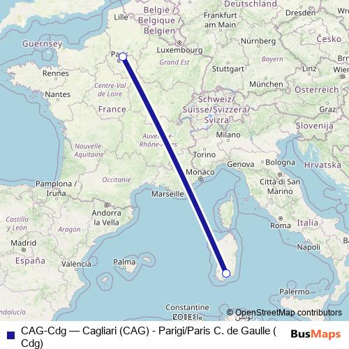 CAG-Cdg air Line Map
