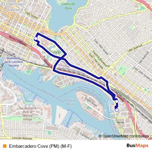 Embarcadero Cove (PM) (M-F) bus Line Map