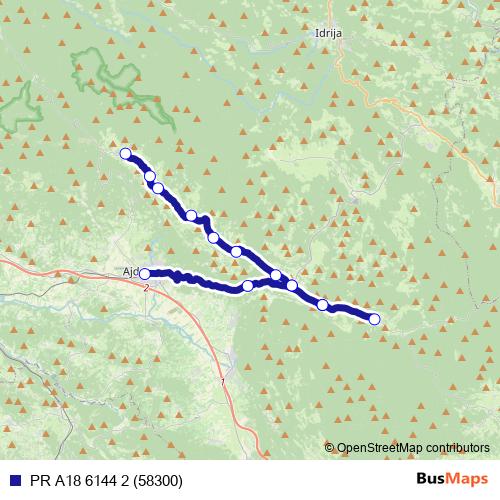 PR A18 6144 2 (58300) bus Line Map