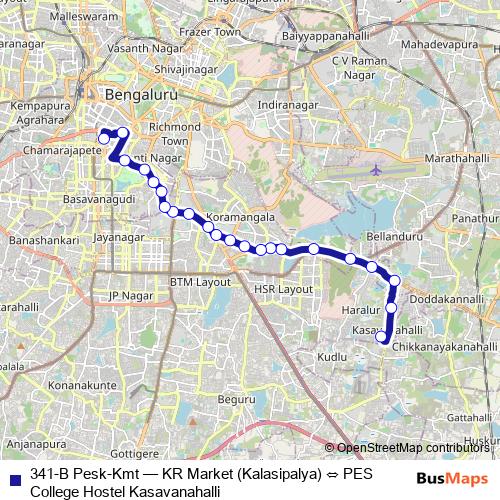 341-B Pesk-Kmt bus Line Map