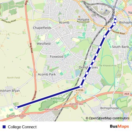 College Connect bus Line Map