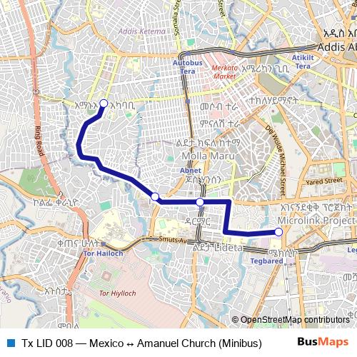 Tx LID 008 bus Line Map