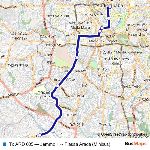 Tx ARD 005 bus Line Map