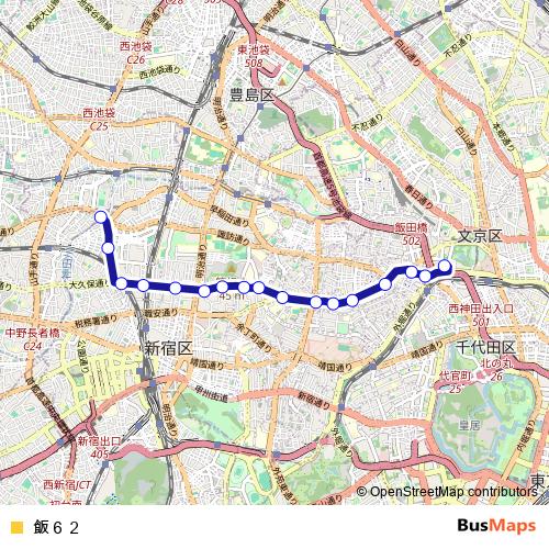 飯６２ bus Line Map