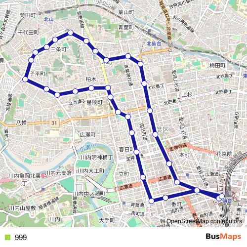 999 bus Line Map