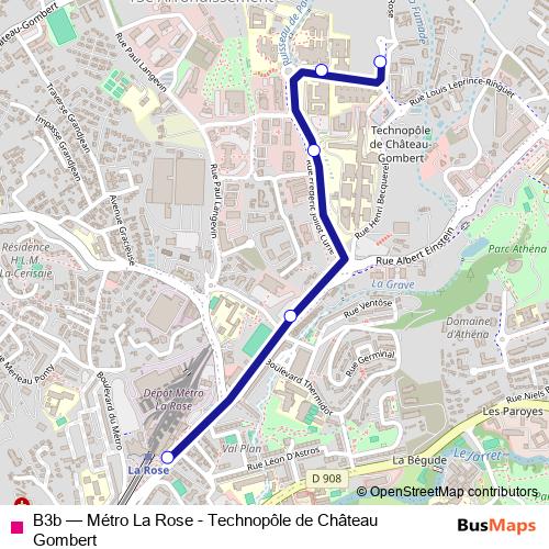 B3b bus Line Map
