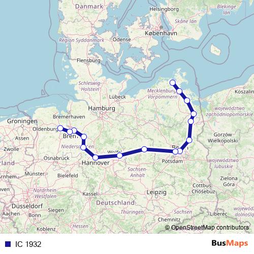 IC 1932 rail Line Map