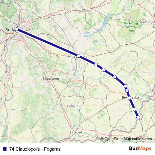 74 Claudiopolis - Fogaras rail Line Map