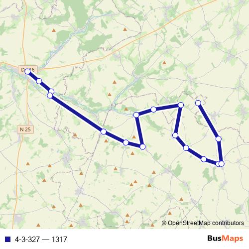 4-3-327 bus Line Map