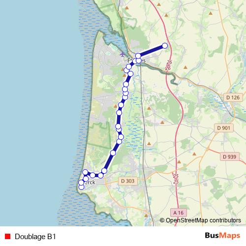 Doublage B1 bus Line Map