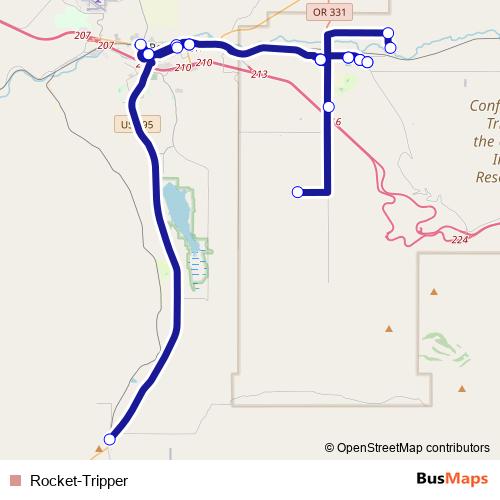 Rocket-Tripper bus Line Map