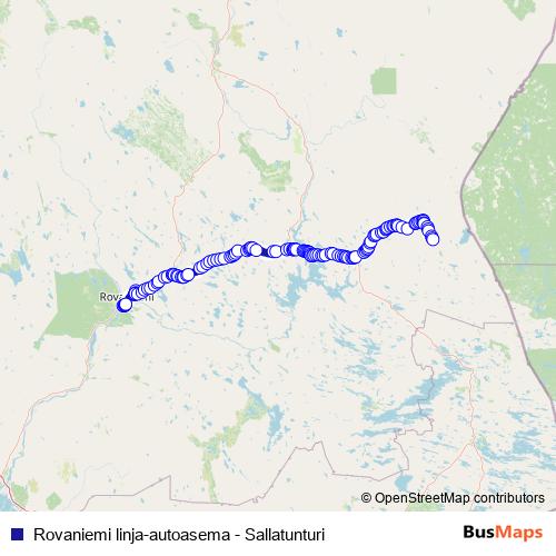 Rovaniemi linja-autoasema - Sallatunturi bus Line Map