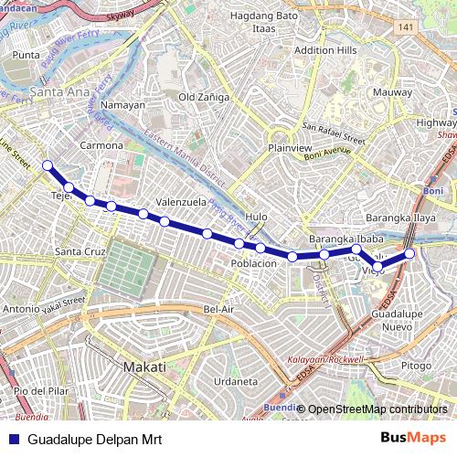 Guadalupe Delpan Mrt bus Line Map