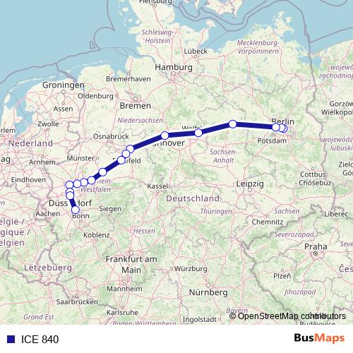 ICE 840 rail Line Map