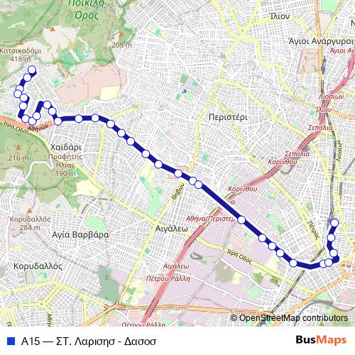 Α15 bus Line Map