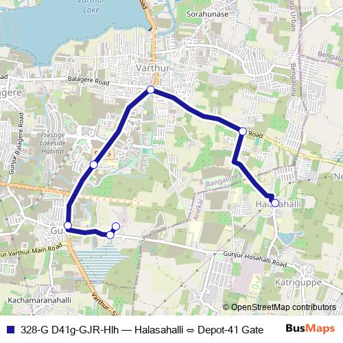 328-G D41g-GJR-Hlh bus Line Map