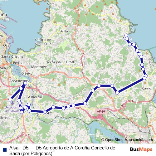 Alsa - D5 bus Line Map