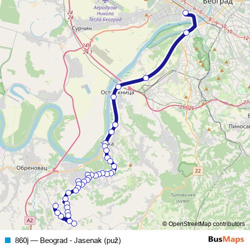 860j bus Line Map