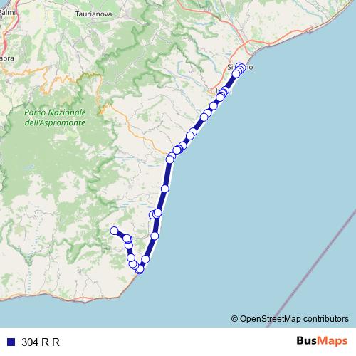 304 R R bus Line Map
