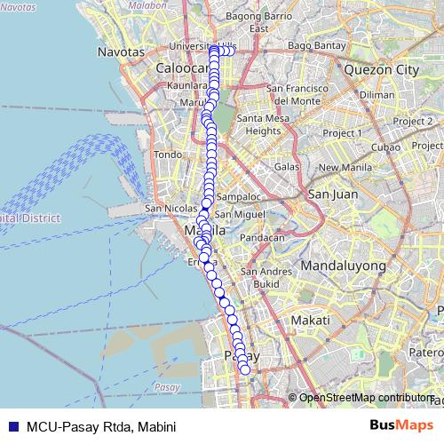 MCU-Pasay Rtda, Mabini bus Line Map