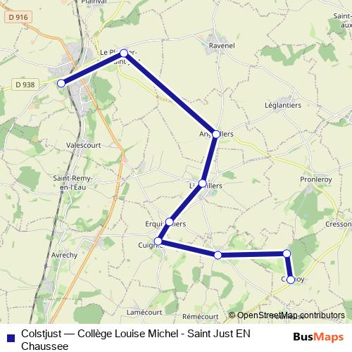 Colstjust bus Line Map