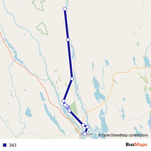 343 bus Line Map
