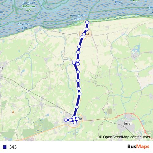 343 bus Line Map
