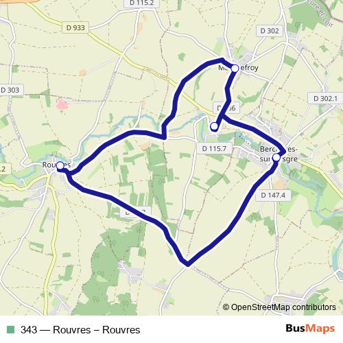 343 bus Line Map