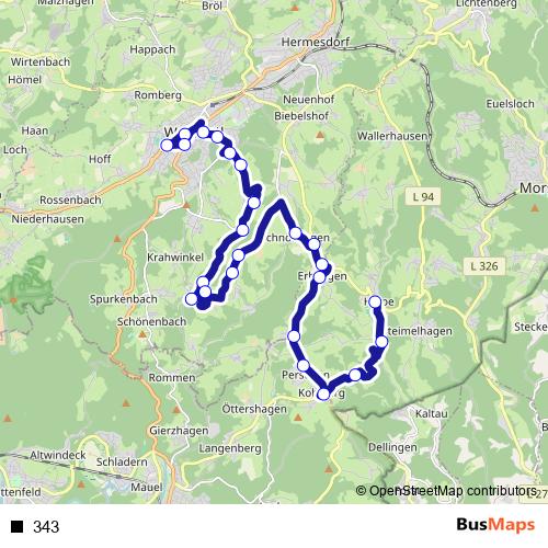343 bus Line Map