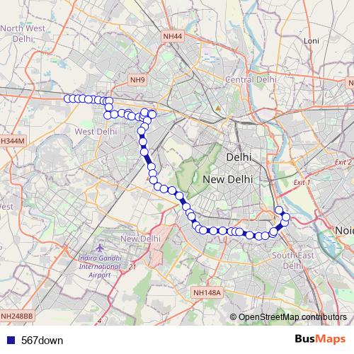 567down bus Line Map
