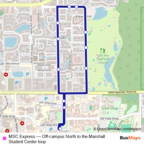 MSC Express bus Line Map