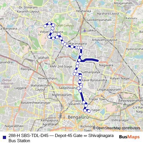 288-H SBS-TDL-D45 bus Line Map