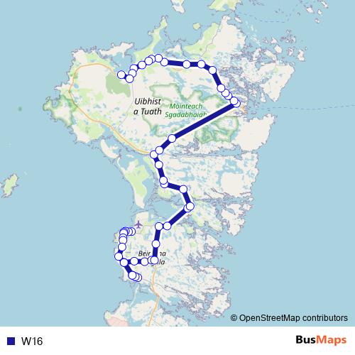 W16 bus Line Map