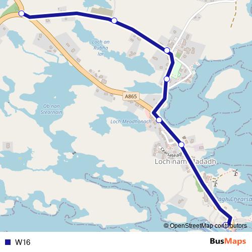 W16 bus Line Map