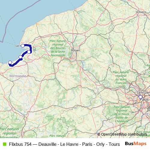 Flixbus 754 bus Line Map