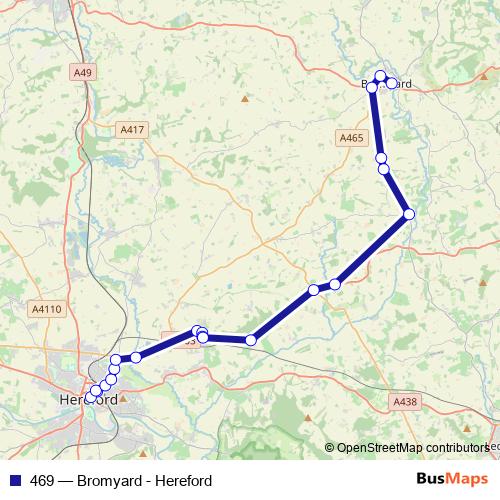 469 bus Line Map