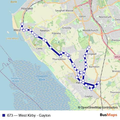673 bus Line Map