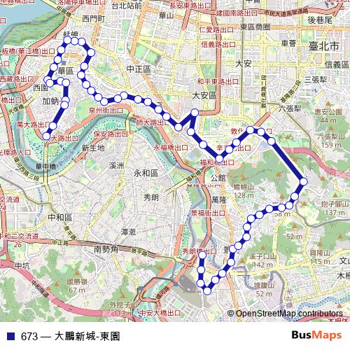 673 bus Line Map