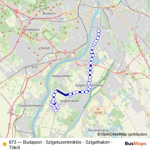 673 bus Line Map