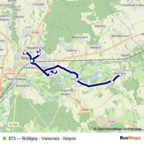 673 bus Line Map